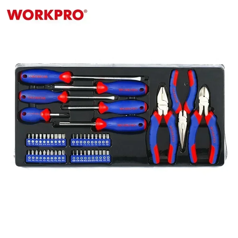 WORKPRO 408PC Heavy Duty Mechanics Tool Set with Metal Box