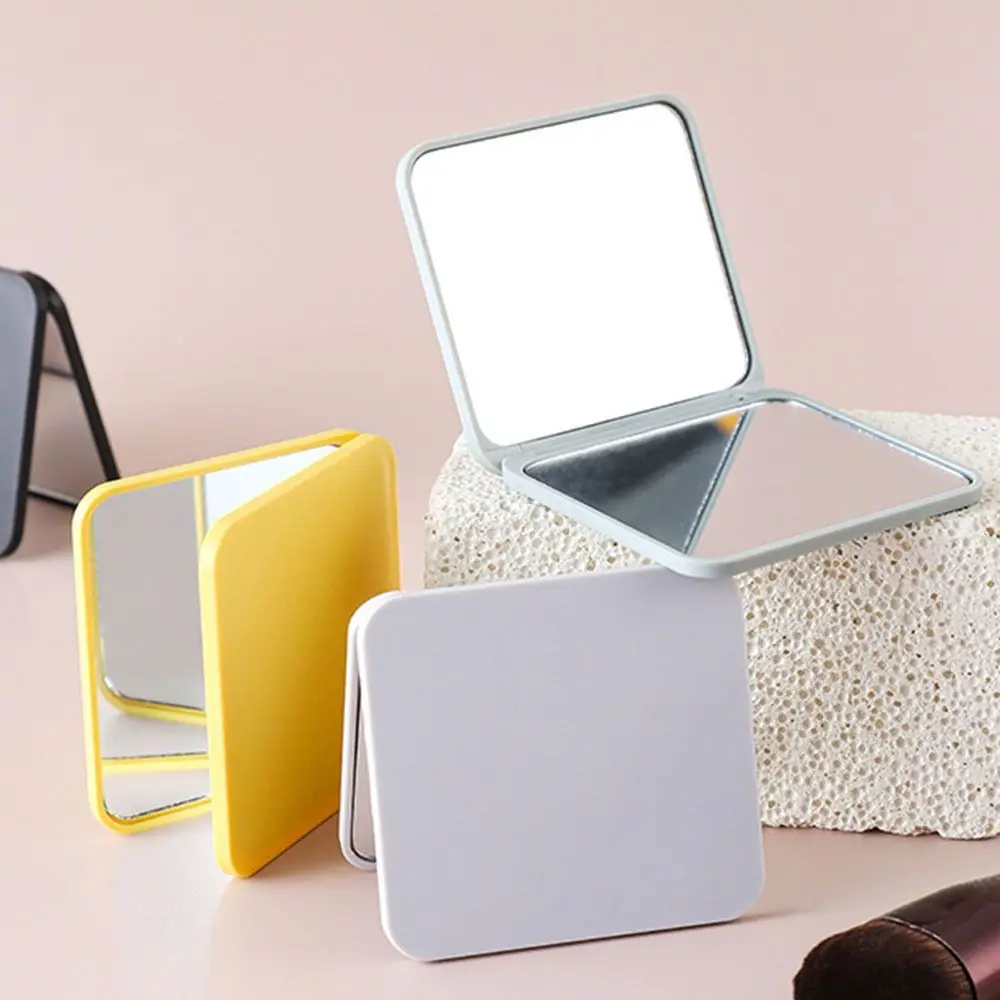 Wear-Resistant Mini Hand-Held Mirror Square Portable Make-Up Mirror Compact Double-Sided Pocket Mirror Travel