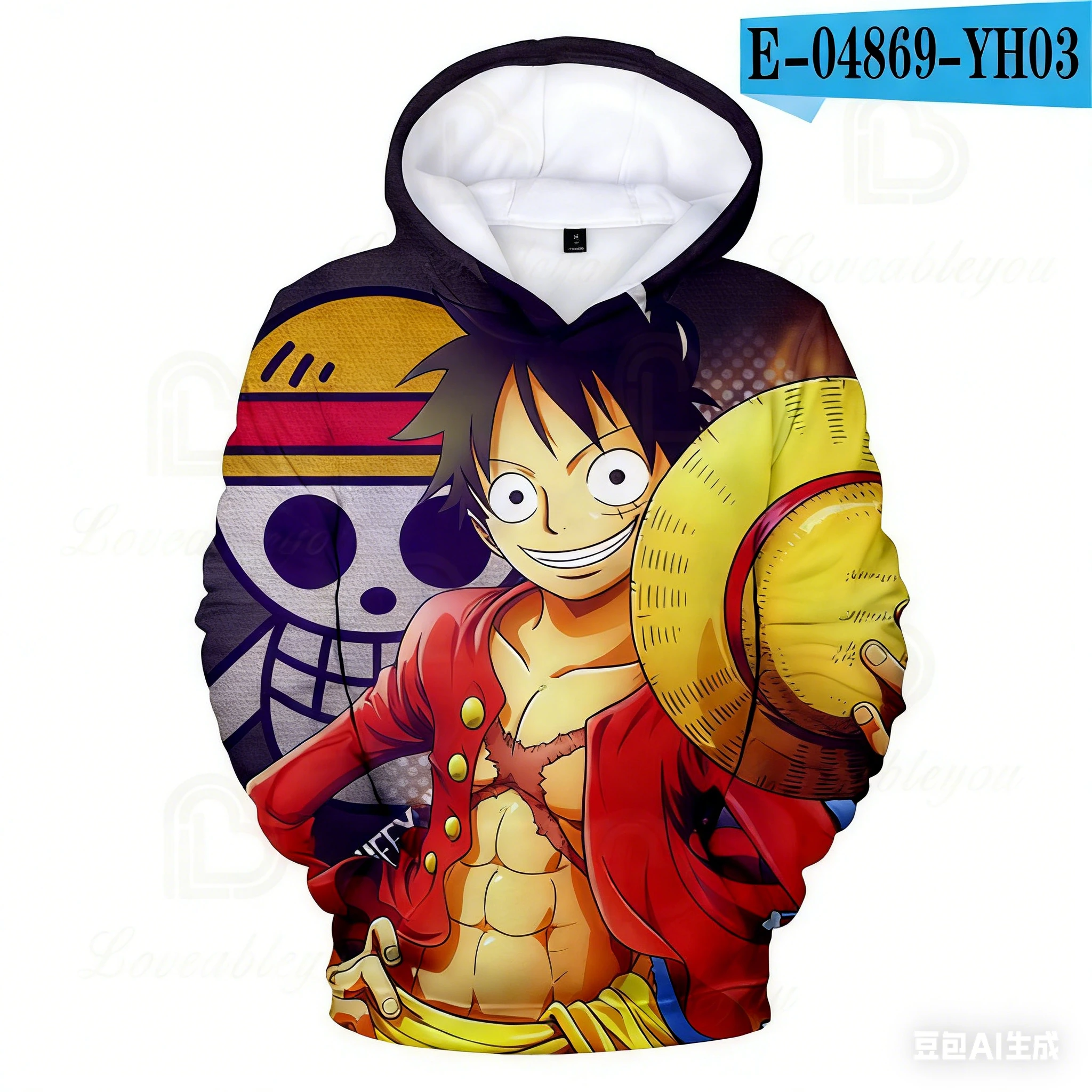 2025 Anime One Piece Monkey D. Luffy Hooded Hoodies Sweatshirt Kids Adults Long Sleeve 3D Print Hoodies Kids Sweatshirt Pullover