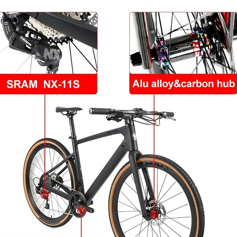 Carbon fiber straight handlebar Gravel Bikes hydraulic disc brake road bicycle hybrid city bike 11 speed Road Racing bicicleta