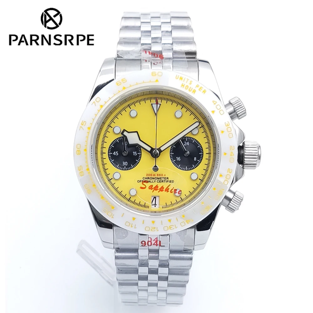 New 39MM Men's Multifunctional Quartz Watches Fashion design pattern dial VK63 wristwatch Luminous Luminous Sapphire  waterproof