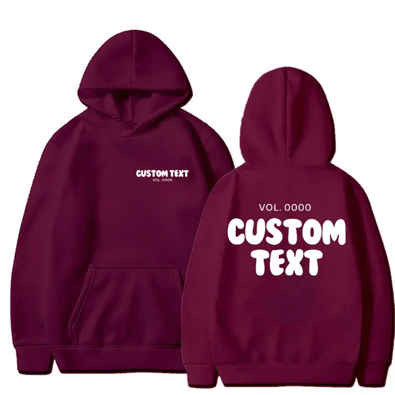 Custom text Hoodies Men Fashion Long Sleeve Sweatshirts men Cool Casual Harajuku Streetwear Pullovers y2k