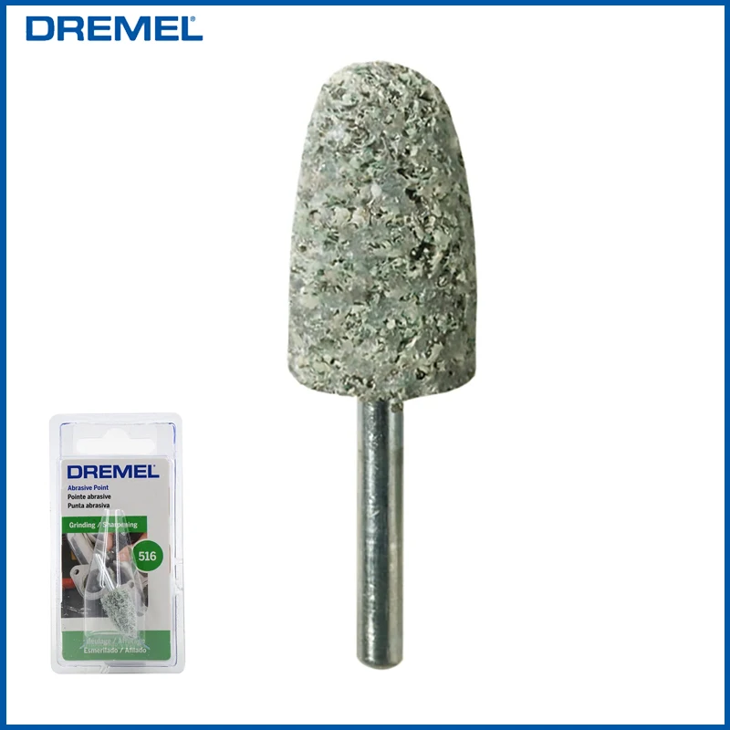 

Абразивная точка Dremel 516 в форме пули, 3,2 мм, абразивная точка из оксида алюминия, инструмент для отделки и заусенцев, используется с вращающимися инструментами