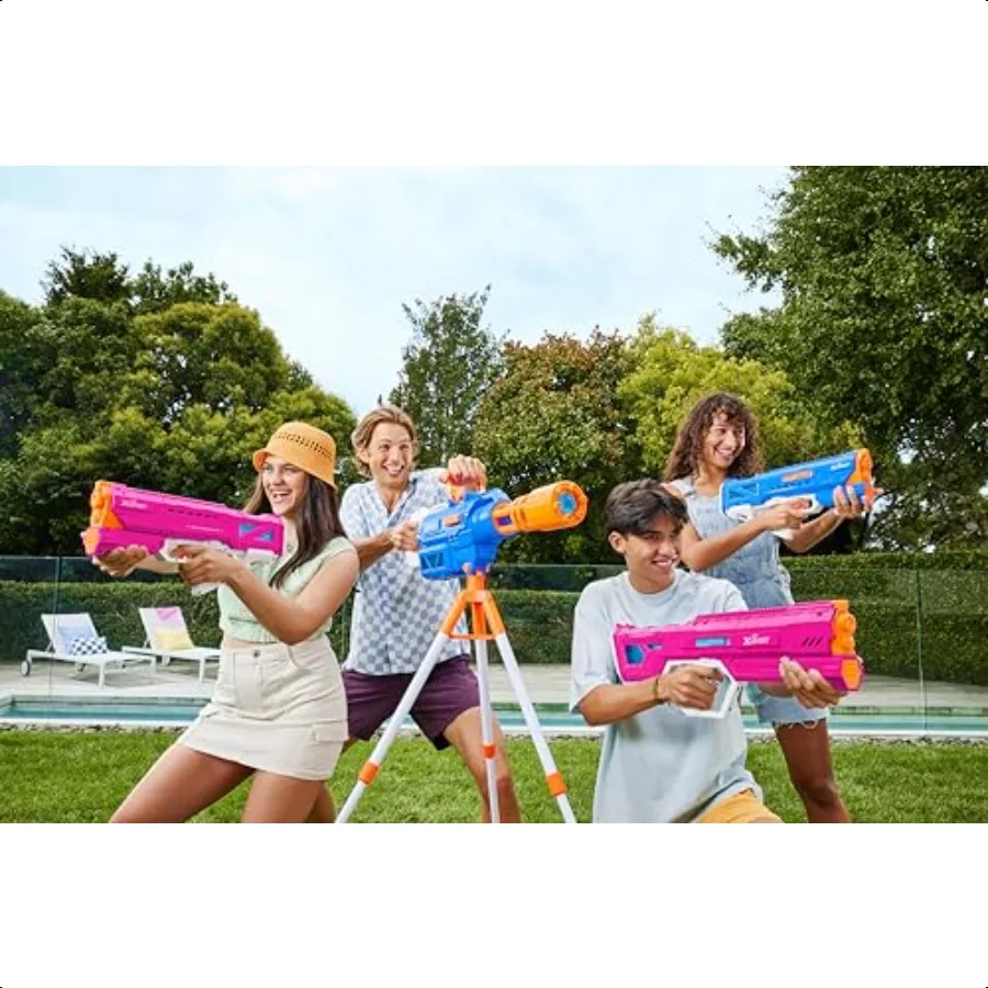 XSHOT Water Hydra Pulse Motor Soakers Piel Rosa de ZURU Motorizado Water Blaster Relleno con Agua en solo 1 Segundo con Rechar