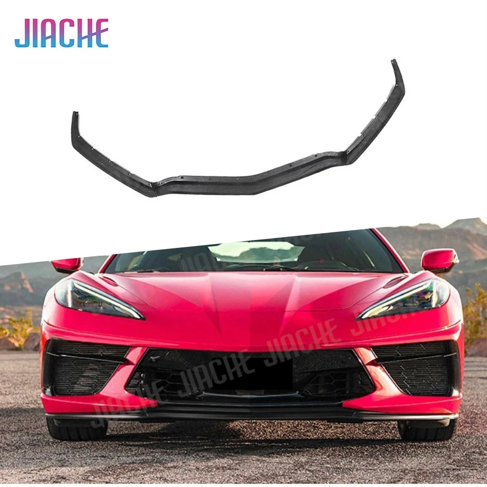 

Dry Carbon Fiber Front Lip Spoiler For Chevrolet Corvette C8 2019+ Front Bumper Lip Splitter Diffuser Guard Tuning Protector