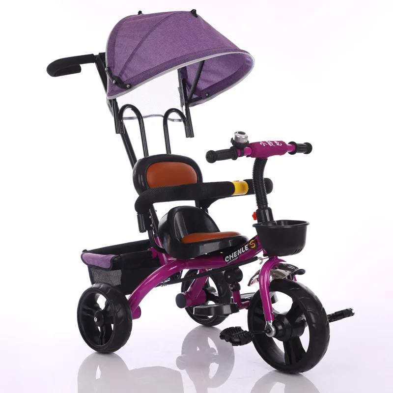 Carbon steel frame children\'s tricycle 1-6 years old children\'s tricycle trolley rotating seat children\'s tricycle