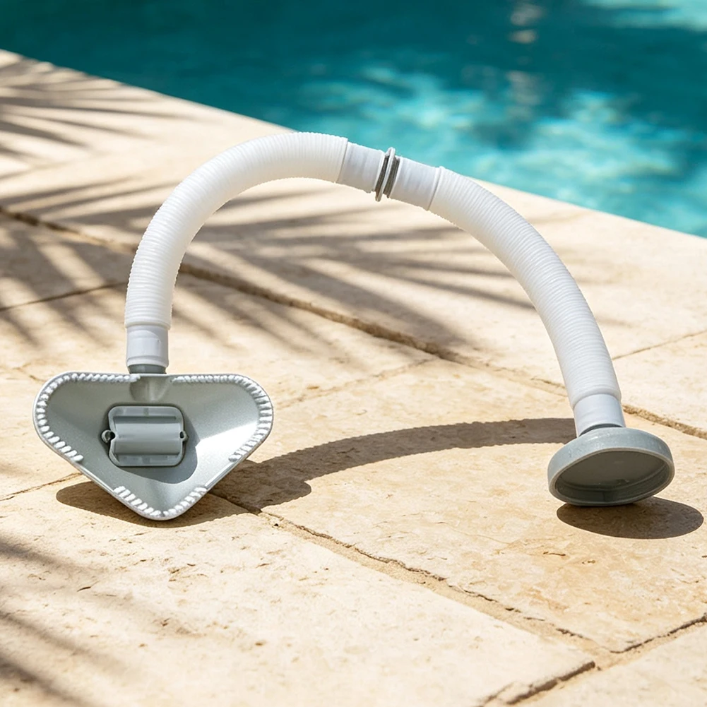 Automatic Pool Vacuum Cleaner for Inflatable Pools Works Without Batteries Uses Pool Filtration System Telescopic Pole Provided