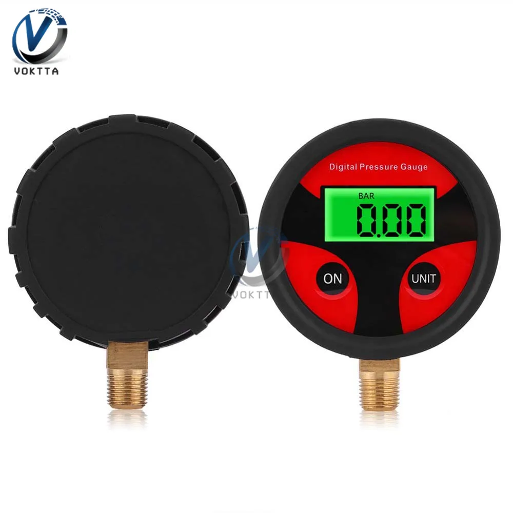 1/4 1/8 200 PSI Digital Tire Pressure Gauge LCD Backlight LED Digital Tire Pressure Gauge Pressure Gauge for Car Pressure Tester