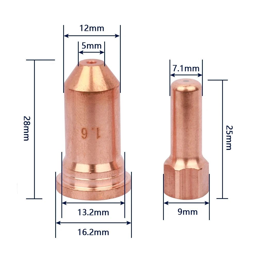 52556 Elettrodo 20 pezzi e 51246 51248 Punta dell'ugello 20 pezzi PT100 IPT-100 PTM-100 PTM100 PT100 Torcia per taglio al plasma Consumabili