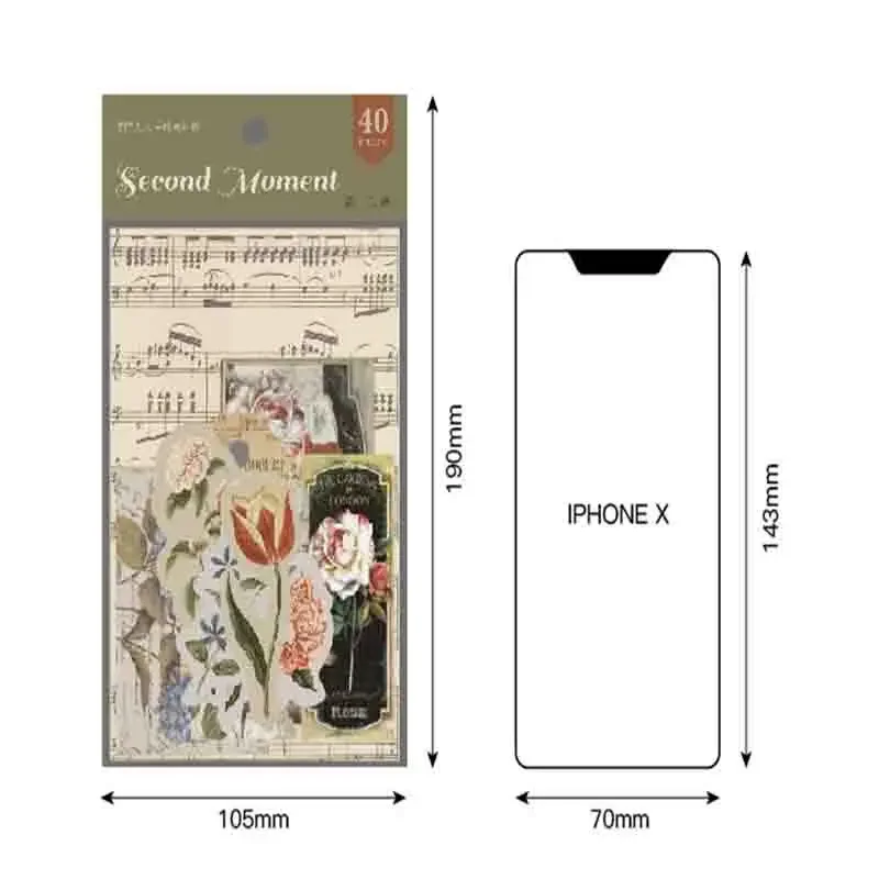 40pcs/pack Retro Handbook Material Pack Renaissance Series Creative Handbook Decorative Base Paper 4 Choices classical stylish