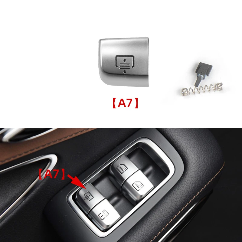 Reemplazo de tapa de cubierta de botón de interruptor de elevador de ventana Interior de coche para Mercedes Benz S E Class W222 W213 S320 S400 S450 S500 AMG