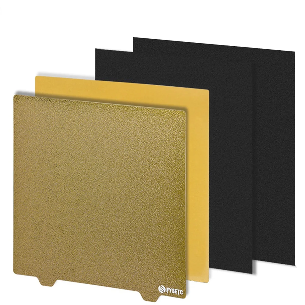 FYSETC Hoja de acero para resorte PEI de doble cara Fibra de carbono + polvo 235X235 mm para Ender 3V2/Ender 3 Pro/Ender 3/Ender 5