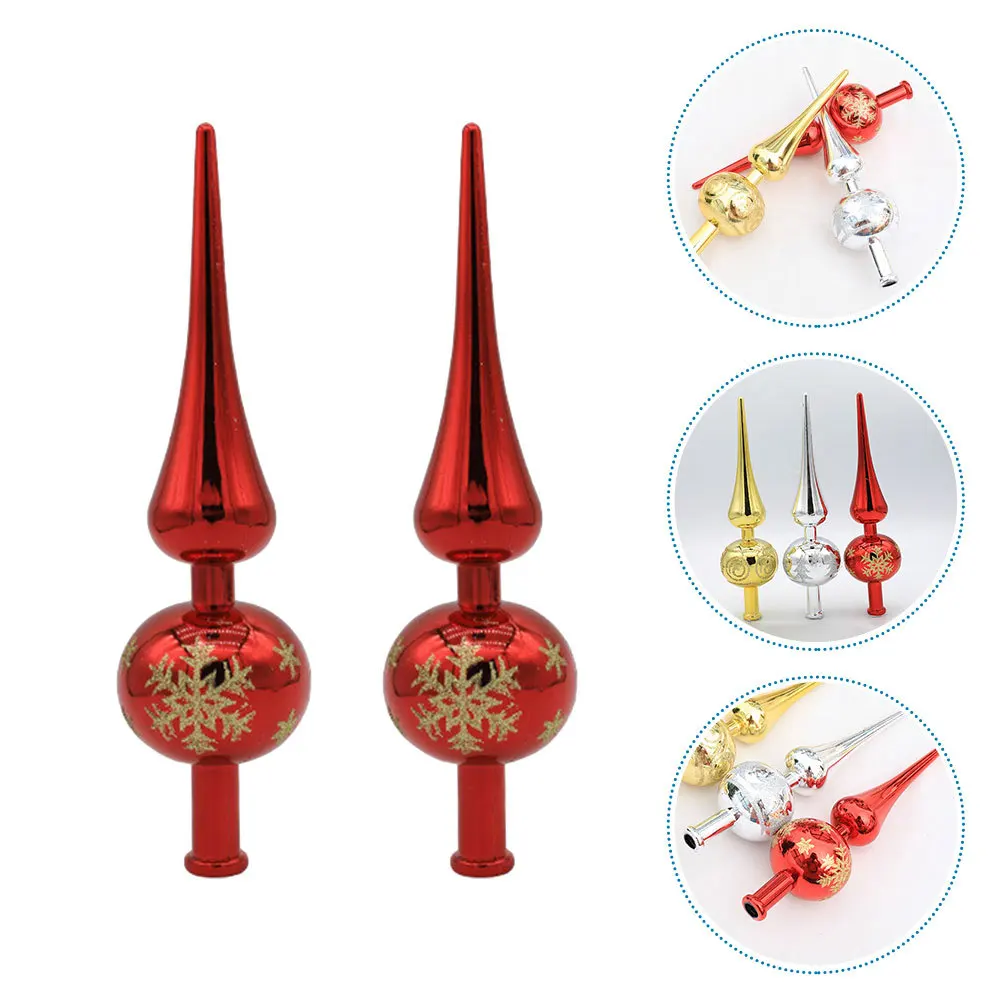 

2Pcs Spherical Xmas Treetop Christmas Tree Topper Ornament Long Lasting Easy to Use for Holiday Decor Xmas Tree Topper