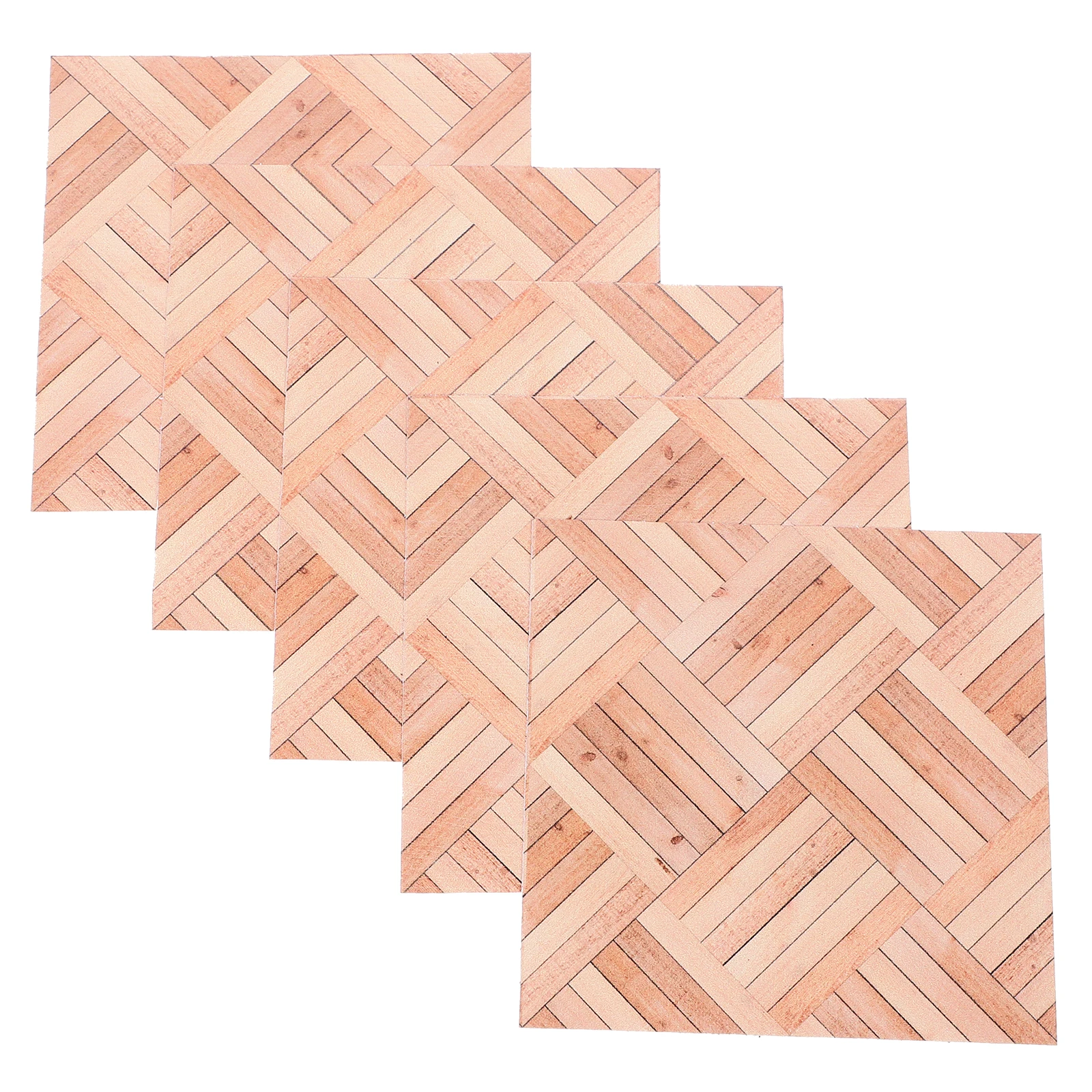 

5 Pcs House Simulated Wood Grain Wall Panels Mini DIY Floor Paper Dollhouse Sticker Decors Wallpaper Adhesive Floorboard