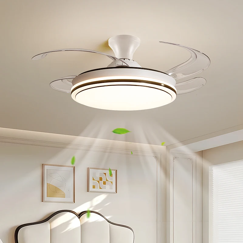 White Ceiling Fan Remote Control Dimmable Chandelier Ventilation Fan For Living Room Bedroom Home Decor Indoor Lighting Fixtures
