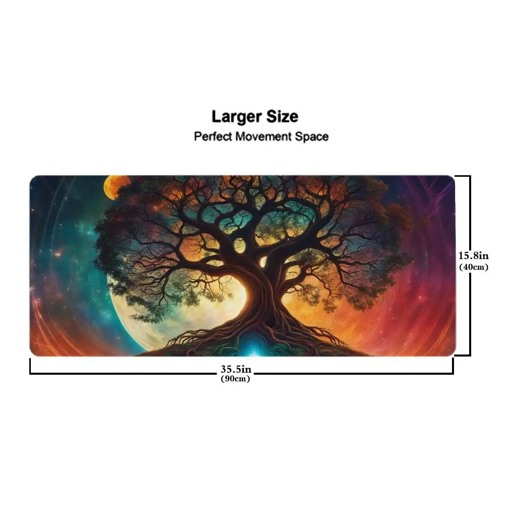 Alfombrilla de ratón The tree of life, accesorios para juegos, alfombrilla de teclado XXL con borde de bloqueo grande, alfombrilla de mesa de 900x400mm, alfombrilla de ratón para juegos