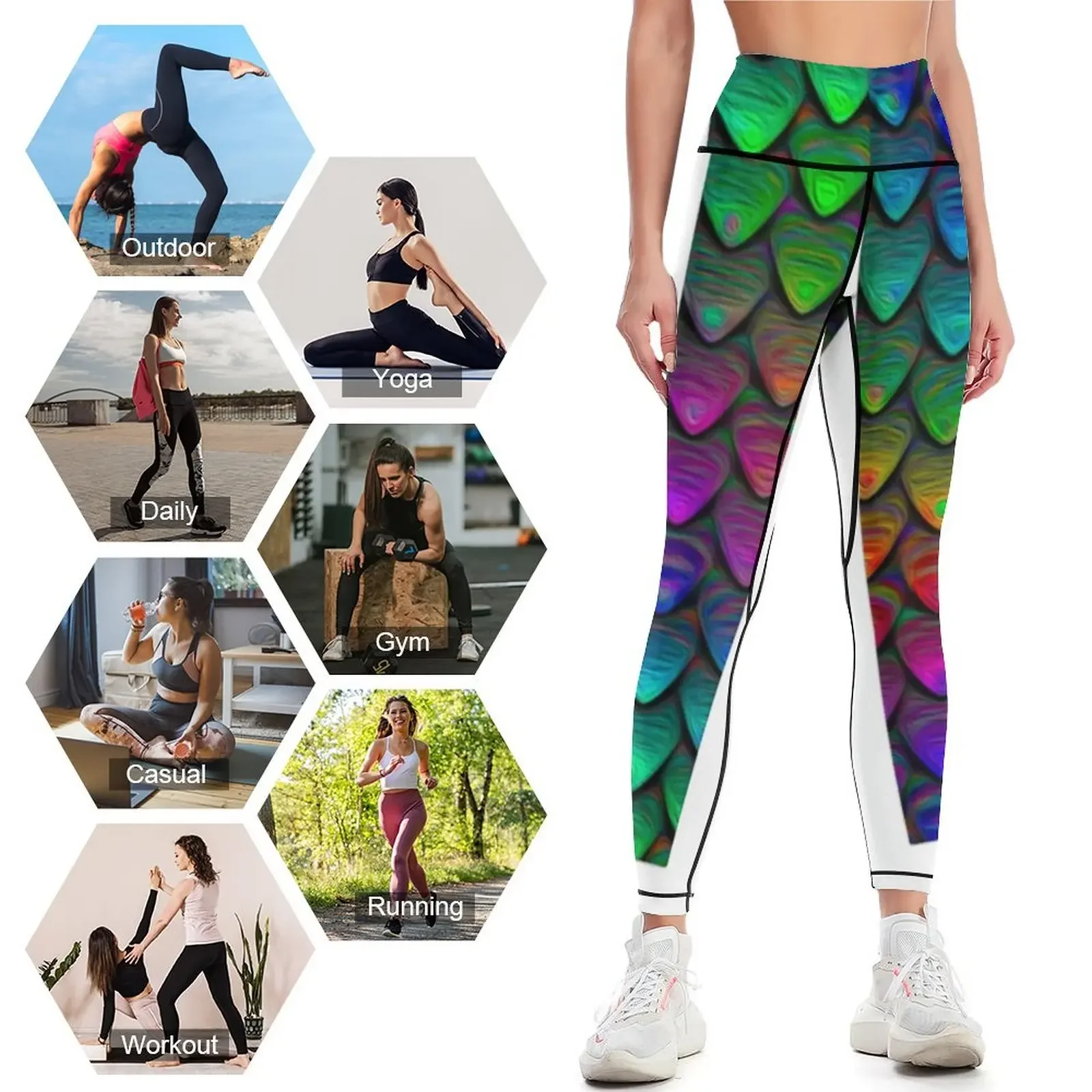 Dragon love Leggings ملابس رياضية للتنس من أجل سراويل رياضية عالية الخصر للسيدات