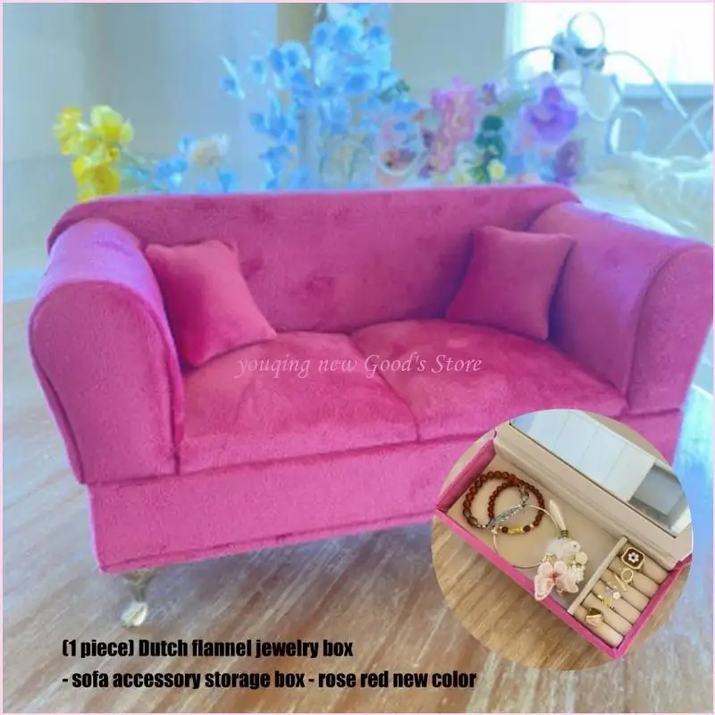 

57QA Современная коробка для хранения ювелирных изделий с фланелевой подкладкой в ​​форме дивана, несколько секций, новый для с