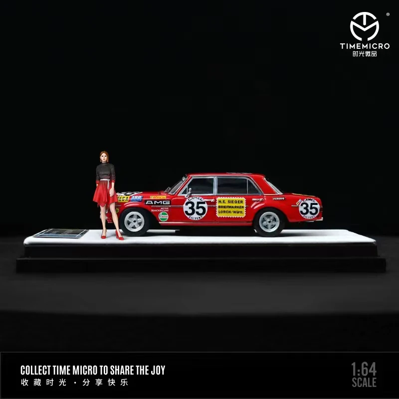 Time Micro 1:64โมเดลรถ300 SEL Red Pig No.35อัลลอยด์