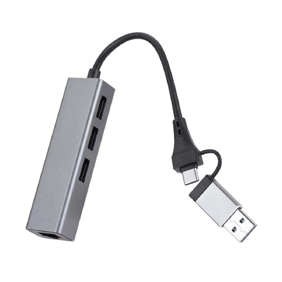 Aluminiowy Gigabit karta sieciowa 1000 Mb/s 3 Port 3.0 HUB 2 w 1 kabel USB-C do karta sieciowa bez kierowcy RJ45