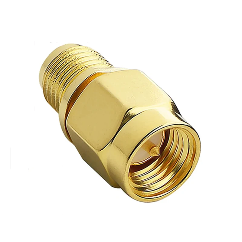 1 Stück Kupfer-RF-Koaxial-SMA-Adapter SMA-Stecker auf SMA-Buchse Gerader Stecker Vergoldet für WLAN-Router – Detail 4