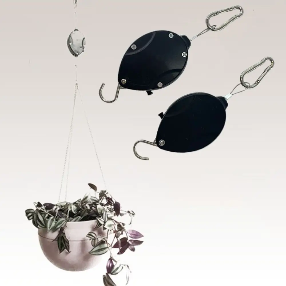 

New Retractable Plant Pulley Adjustable Stainless Steel Rope Pull Down Hanger 1.6m Garden Supplies Birdcage