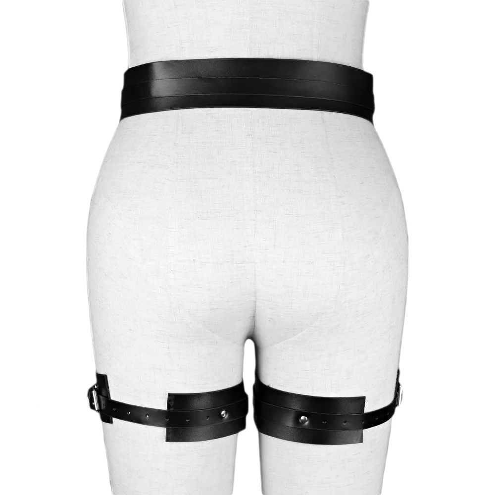 Faux Leather Body Harness Bondage Bdsm Gothic Buttocks Garter Belt Women Sexy Thigh Sword Belt Erotic Lingerie Accessories Rave