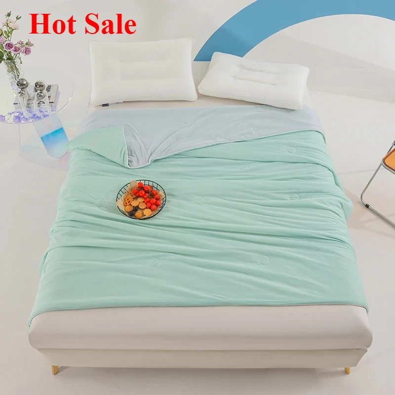 

2025 summer cool quilt washed cool bedding student bedding summer quilt solid color ice silk air conditioner quilt