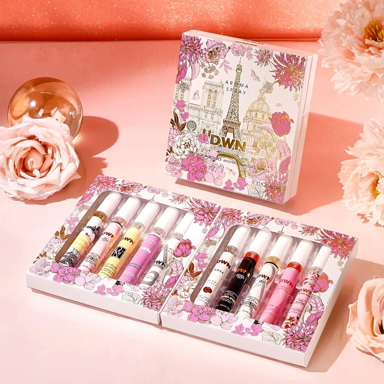 Women's 10 Piece Mixed Alcohol-Free Fragrance Set Romantic and Elegant Gift Box Long-Lasting Floral Fragrance Gifts