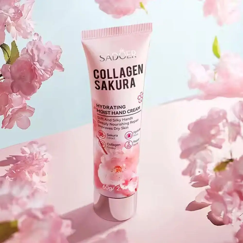 

SADOER Sakura Collagen Hand Cream Hands Moisturizing Nourishing Brightening Hydrating Hands Creams Hand Skin Care Products