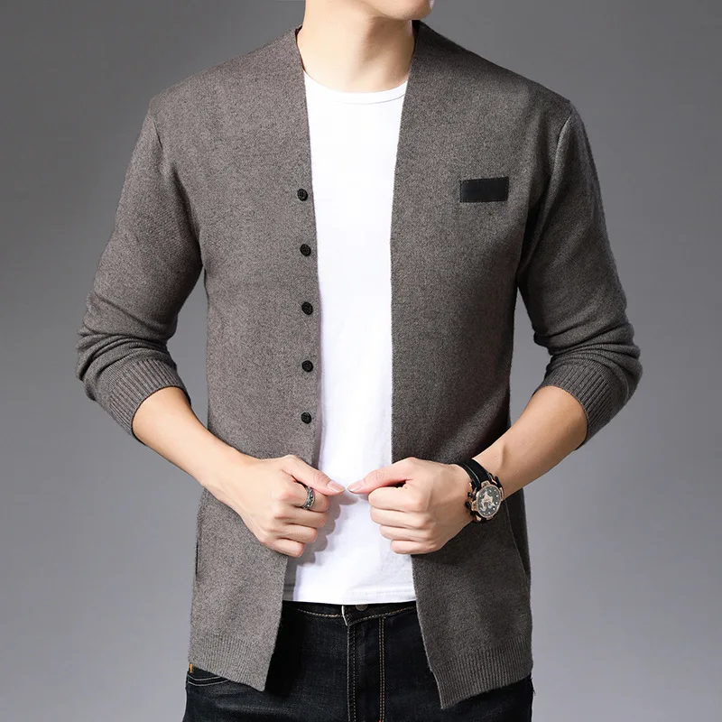 

2023 Autumn Men's Cardigan Color Matching Lightweight Sweater Youth Handsome Casual Sweater