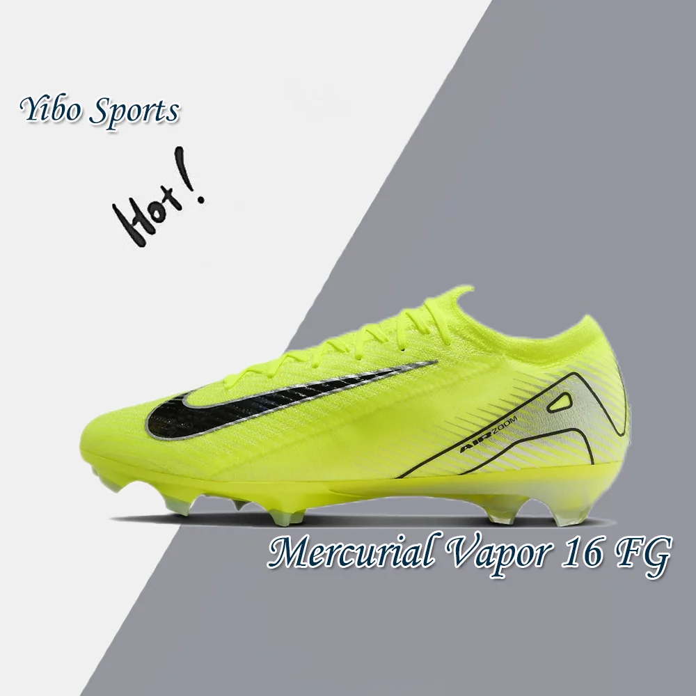 نايك الأصفر Mercurial Vapor 16 FG أحذية كرة القدم للرجال مريحة خفيفة الوزن أحذية كرة القدم العشب الصلب العشب الطبيعي