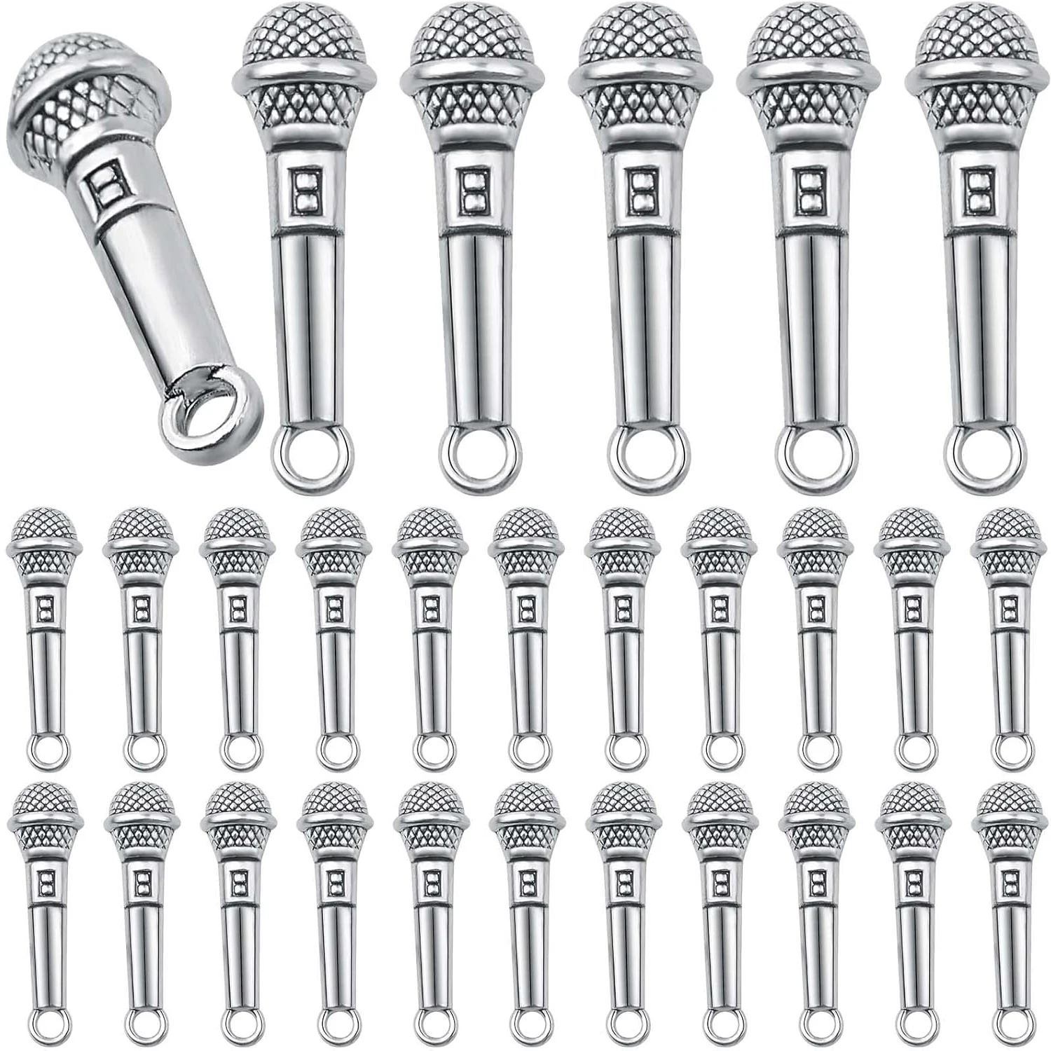 

60 шт. тибетских подвесок-микрофонов, винтажные музыкальные шармы из сплава, аксессуары для изготовления ожерелий, браслетов и ювелирных изделий своими руками