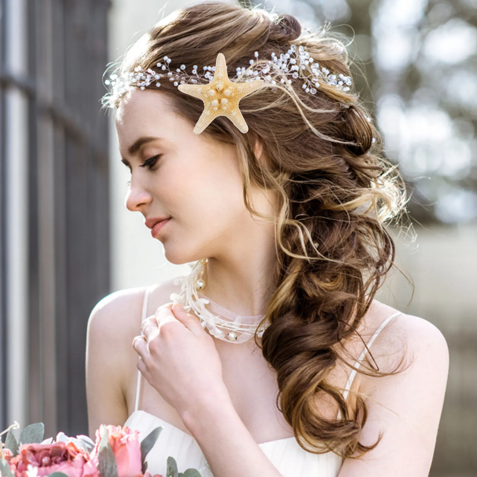 

2Pcs Resin Five-Pointed Star Hair Clip Mediterranean Style Beach Hairpin Hair Accessories for Women Size About 5-10cm