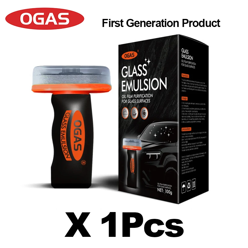 OGAS 2G Upg 100g Auto Glas Olie Film Verwijderaar Emulsie met Ingebouwde Borstel Ruitreiniger Streepvrij Anti-reflectie Helder
