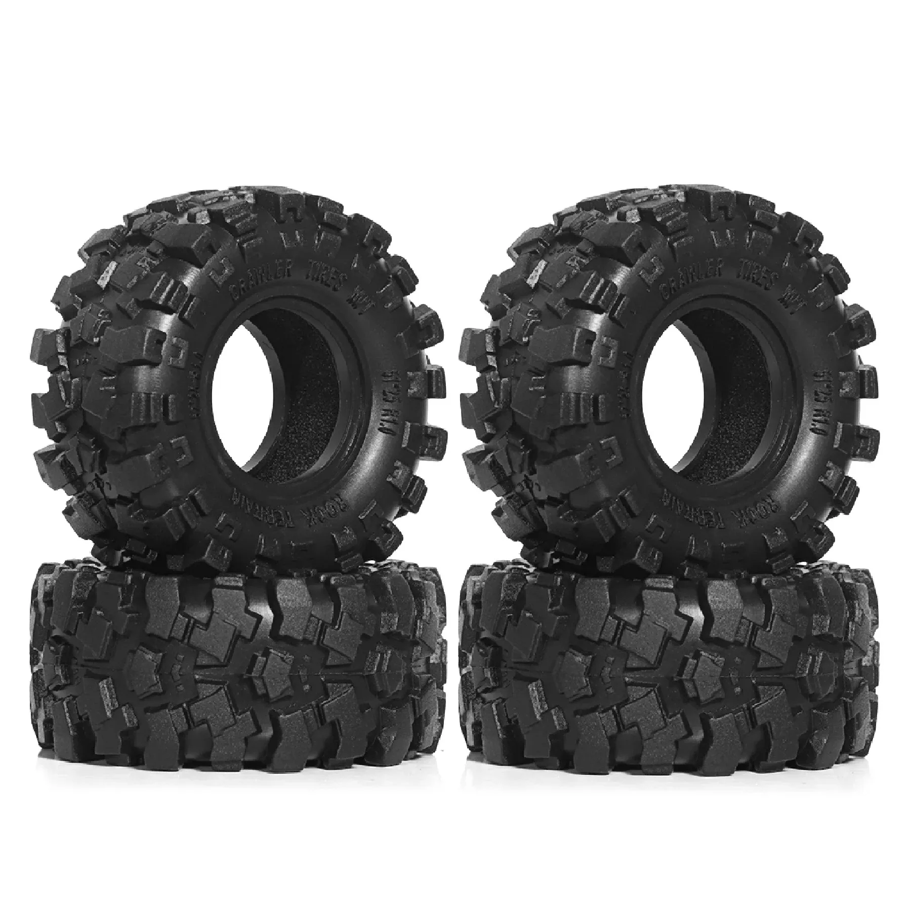 

4PCS 1.0" Rubber Tyres Mud Terrain Wheel Tires for 1/24 Axial SCX24, 1/18 TRX4M RC Micro Crawler Car Parts