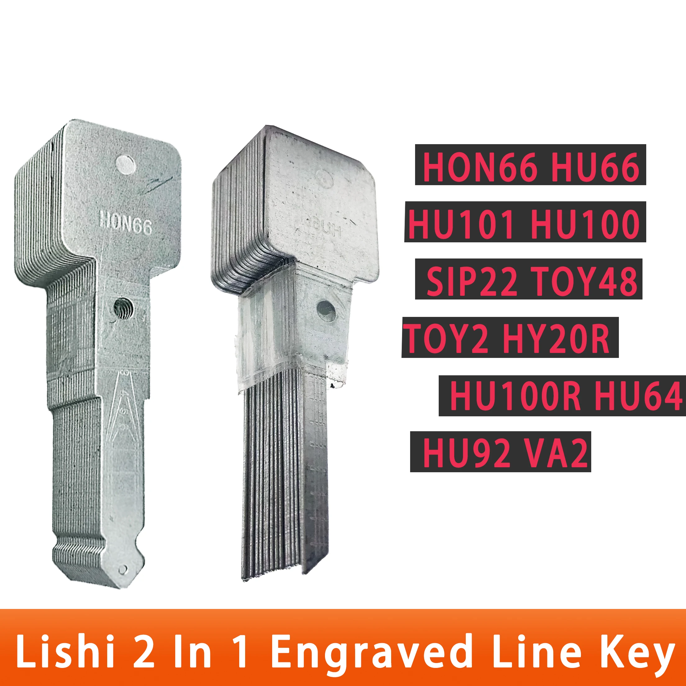 

20PCS/LOT Original Engraved Line Key Lishi 2 In 1 Tool HON66 HU66 HU92 HU101 SIP22 TOY48 HU100 Car Key Repair Tool For Honda/VW