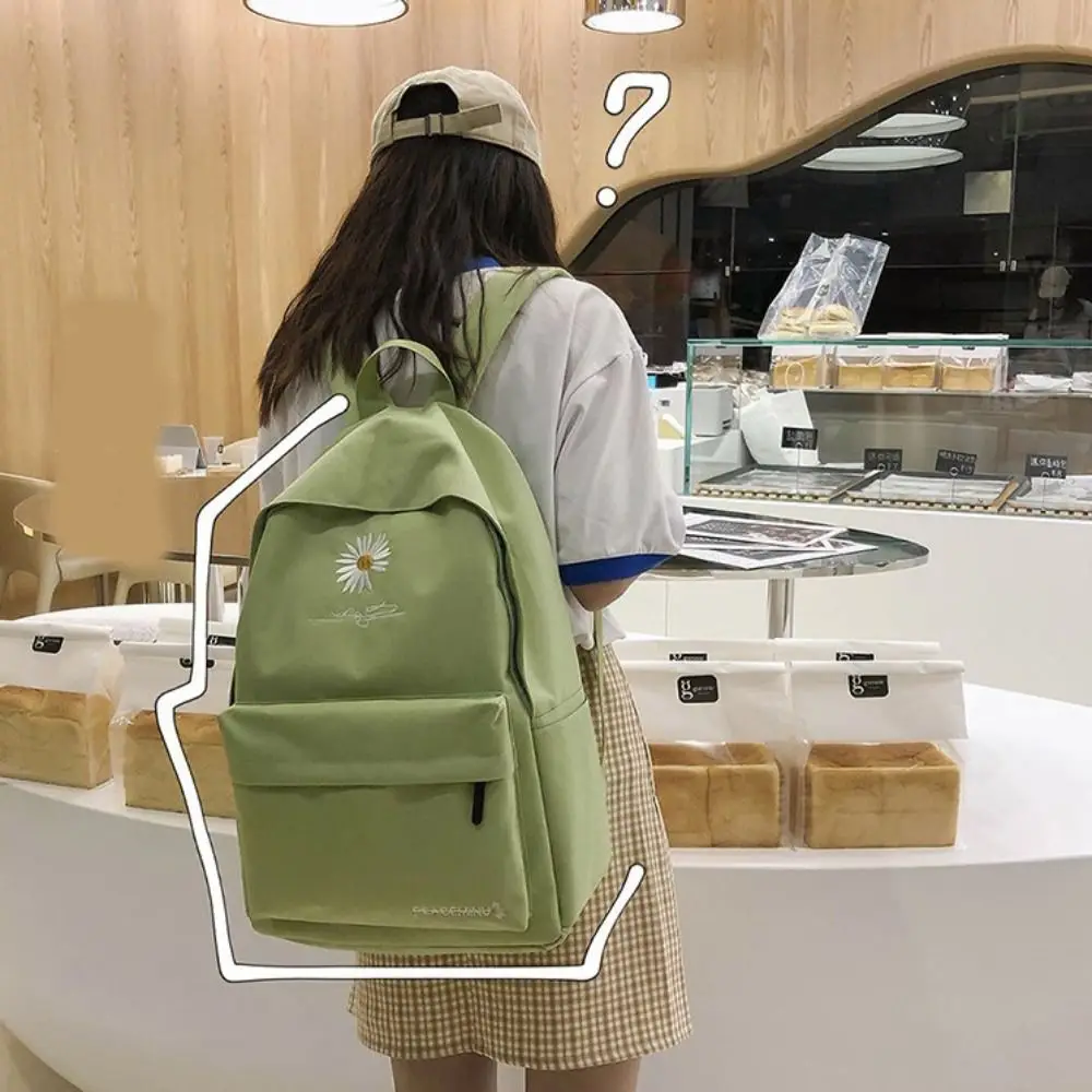 حقيبة ظهر مدرسية جديدة من القماش مطرزة بسعة كبيرة حقيبة مدرسية محمولة على شكل ديزي للمراهقين