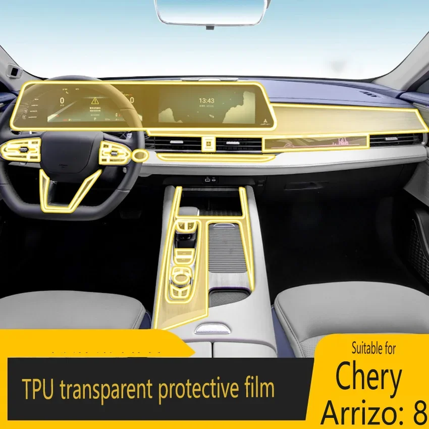 

For Chery Arrizo 8 2022-2024 Tpu Transparent Film Car Interior Protection Sticker Center Control Navigator Door Car Accessories