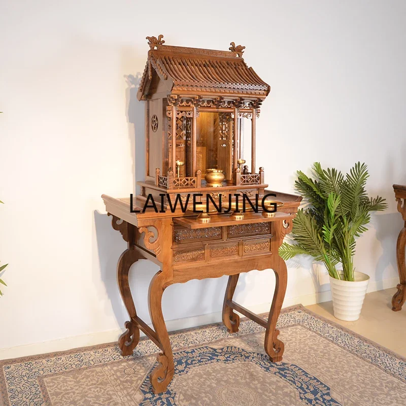 MJY solid wood with door household Buddha statue Guanyin Taiwan God of Wealth Cabinet Buddha Cabinet