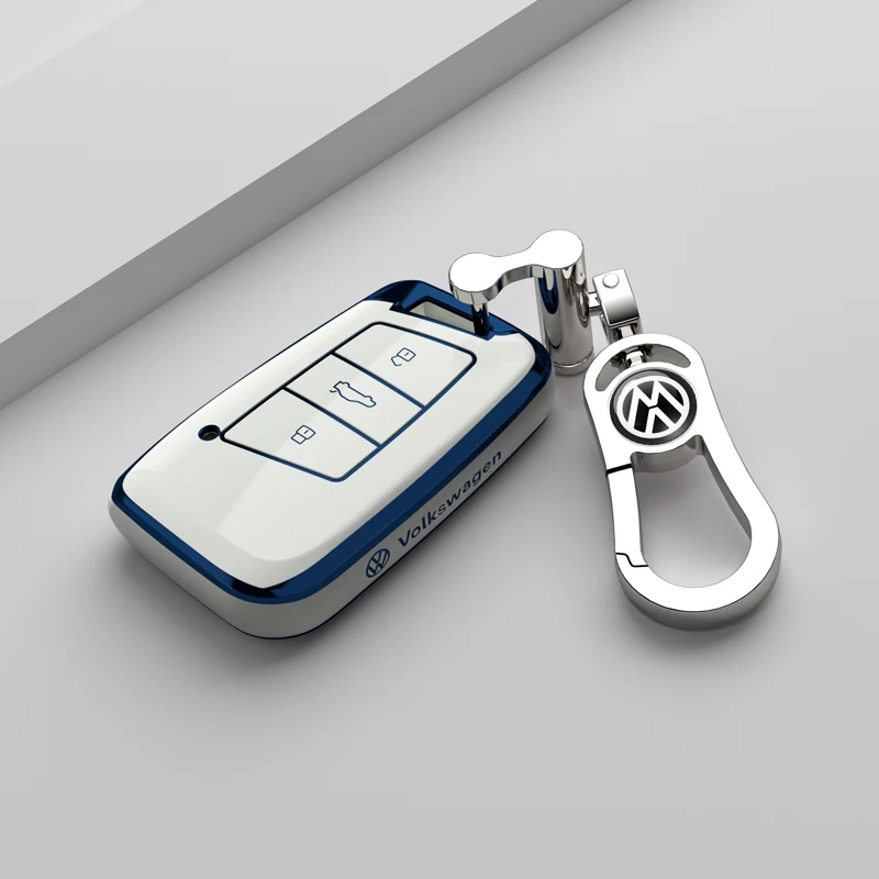 

Suede Leather Car Key Case For Volkswagen VW Tiguan MK2 Magotan Passat B8 CC 2017 2018 For Skoda Superb A7 Key chain