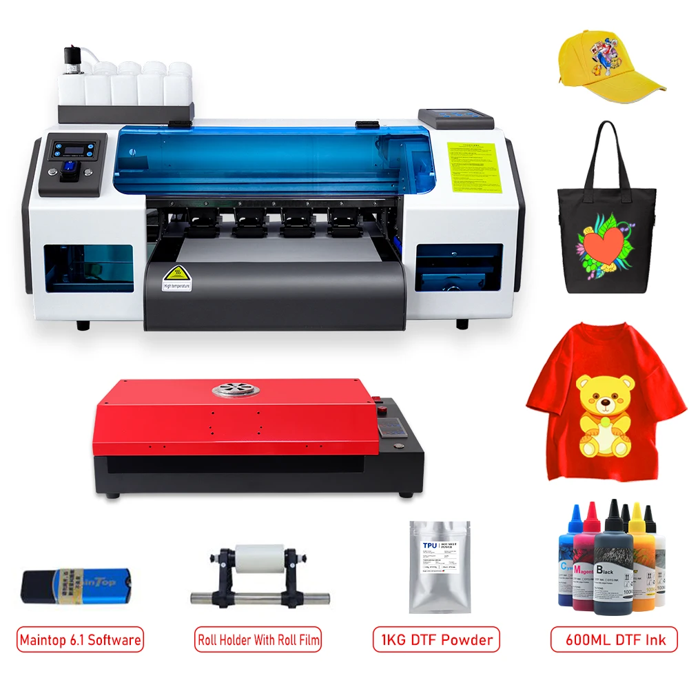 A3 DTF Printer Direct To Film Transfer Printer For Epson XP600 Oven Bundle A3 T shirt printing machine for clothes jean hoodies