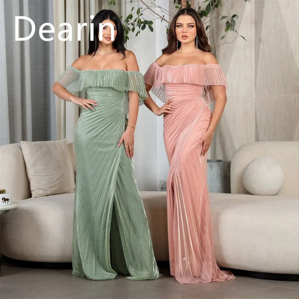 

Customized Formal Gown Evening Prom Dress Dearin Off-the-shoulder Column Floor Length Skirts Bespoke Occasion Dresses Women