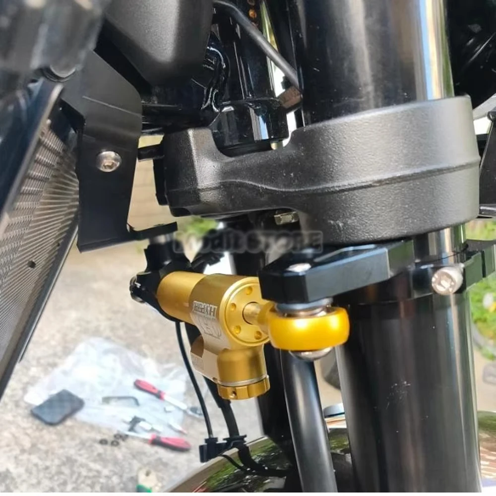 

For Kawasaki Z900RS Z900RS 2018-2021 2022 2023 2024 Motorcycle Anti-rotation Steering Bracket Damper Stabilizer Mounting Kit