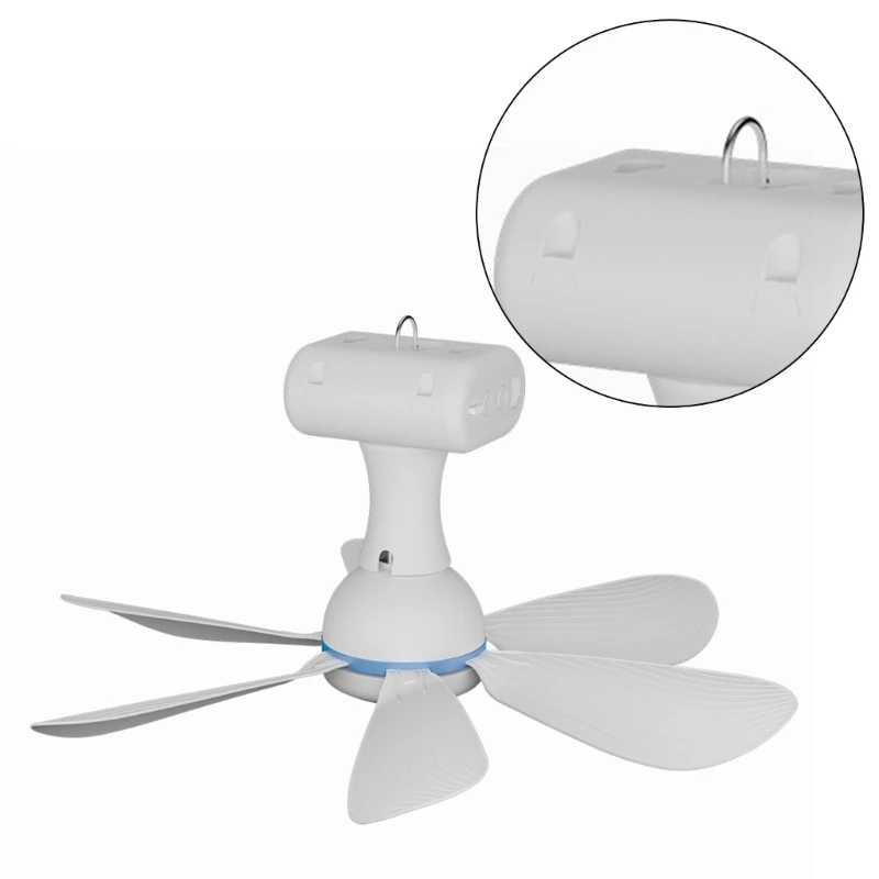 Rechargeable Tent Fan With Bright LED Light, Easy Remote Access Ceiling Fan Long Battery Life for Extended Trips