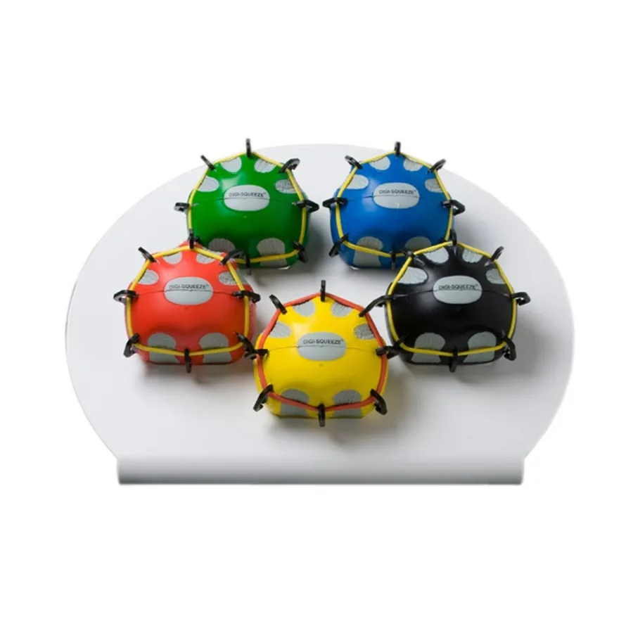 

10-2296 Digi-Extend n' Squeeze Hand Exerciser with Stand, Large, 5-piece Set, Yellow through Black