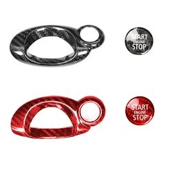Real Carbon Fiber Car Ignition Switch Key Hole Ring Trim Sticker For MINI Cooper S JCW R55 R56 R57 R60 Car Interior Accessory