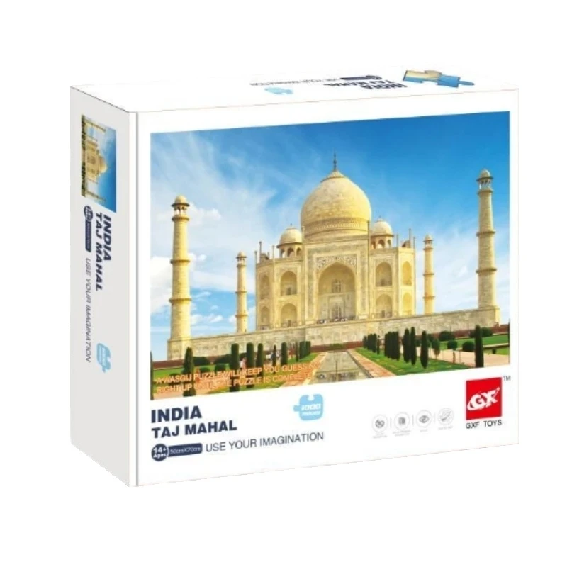 

70*50cm Adult 1000 Pieces Jigsaw Puzzle India TAJ Mahal Famous World Landscape Photos Stress Reducing Toys