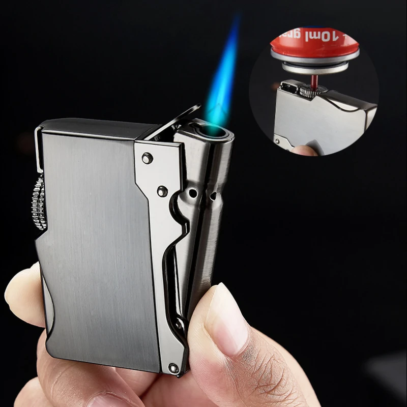 Portable Metal Windproof Cigar Lighter, Butane Gas Lighter, Unusual Torch, Smoking Accessories, Gift, New, 2023