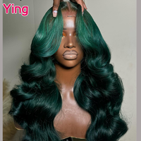 Ying Dark Green Colored Brazilian Remy Body Wave 13x4 Lace Frontal Human Hair Wig 13x6 Lace Front Wig PrePlucked With Baby Hair